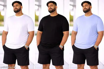 Cotton Blend Men's T-Shirts - Pack of 3 (Assorted Colors)