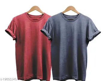 Stylish Men's T-Shirts - Pack of 2 (Assorted Colors)