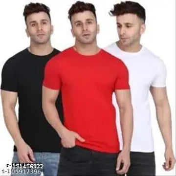 Fashionable Men's T-Shirts - Pack of 3 (Assorted Colors)
