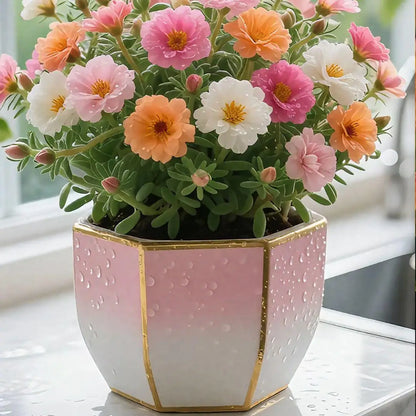 Double Moss Rose seeds + 100 grams Organic potmix (Buy 1 Get 1 Free)