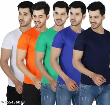 Men's T-Shirts - Pack of 5 (Assorted Colors)