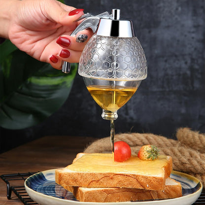 Honey Dispenser - Maple Syrup Dispenser Glass - Glass Honey Pot