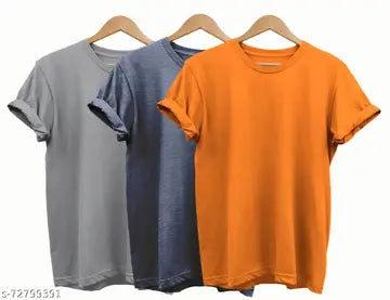 Stylish Men's T-Shirts - Pack of 3 (Assorted Colors)