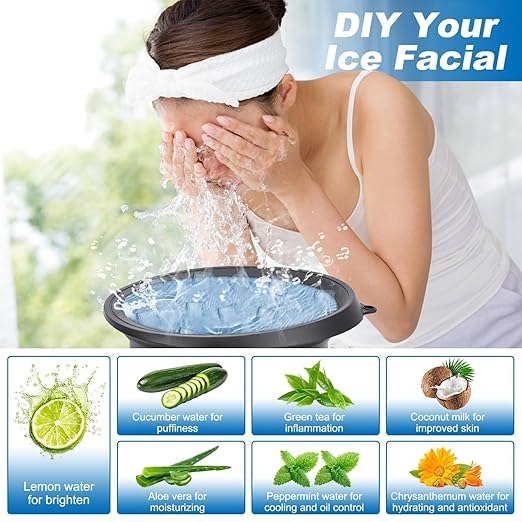 Collapsible Silicone Facial Ice Bath Bowl for Easy Storage & Carrying