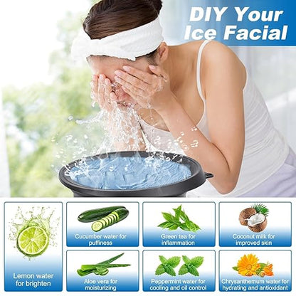 Collapsible Silicone Facial Ice Bath Bowl for Easy Storage & Carrying