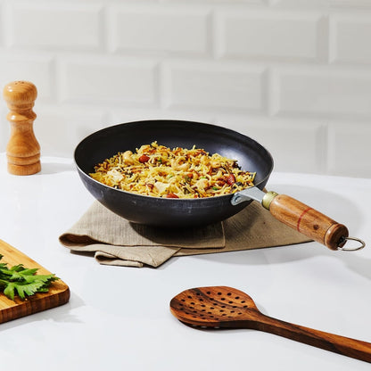 Steel Iron Wok with Strong Handle Kadai
