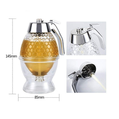 Honey Dispenser - Maple Syrup Dispenser Glass - Glass Honey Pot
