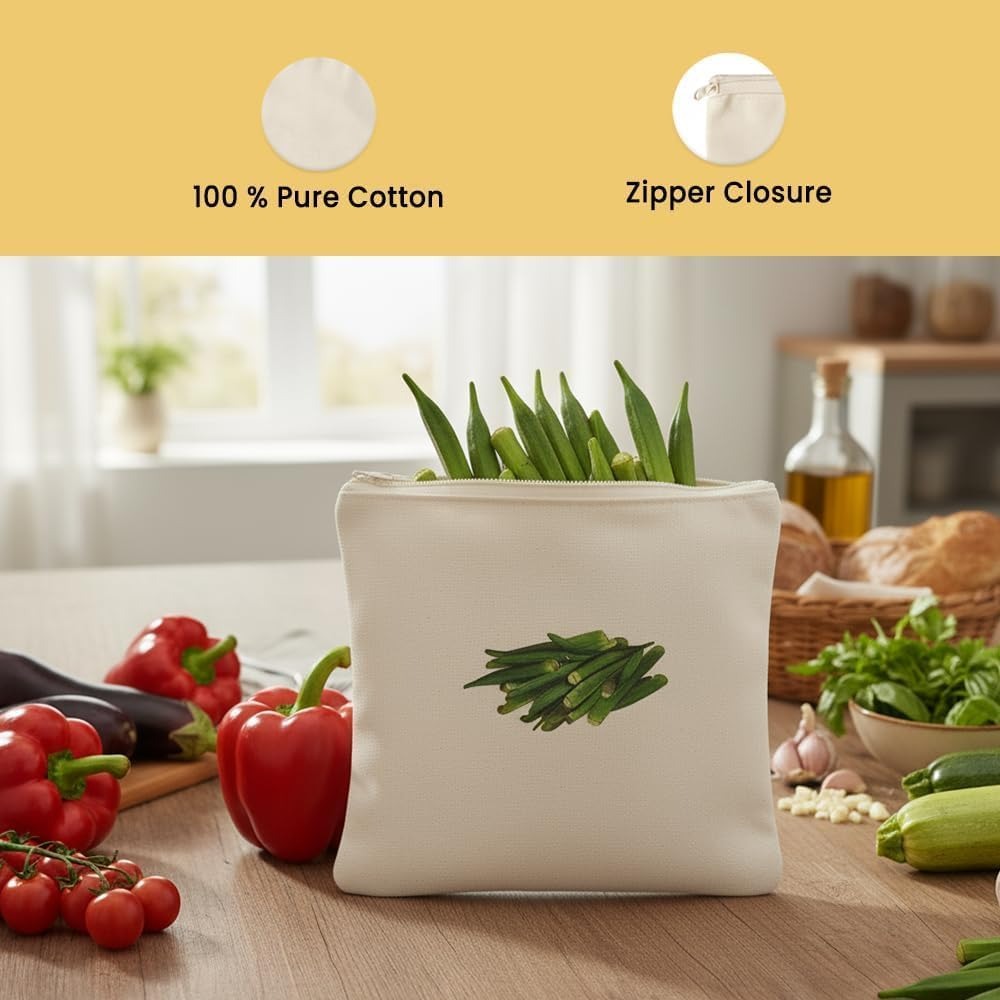 Reusable Cotton Vegetable Storage Bags for Fridge - Pack of 4