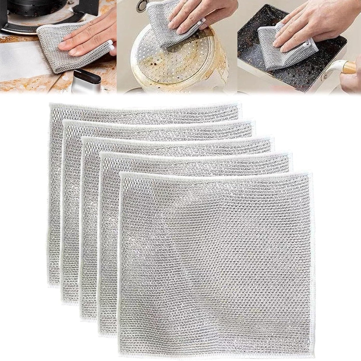 Multifunctional Non-scratch Wire Dishcloth - Pack of 15