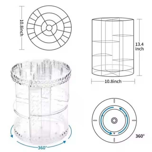 360° Rotating Adjustable Cosmetic Organizer