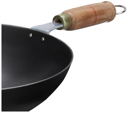 Steel Iron Wok with Strong Handle Kadai