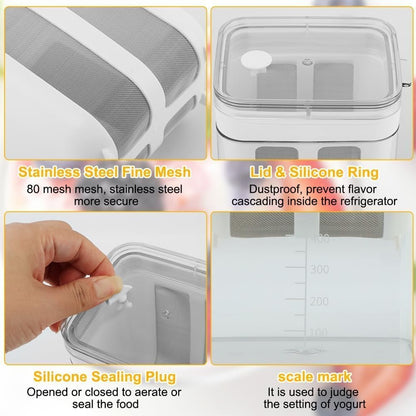 1100ML Yogurt Strainer with Fine Mesh Bag