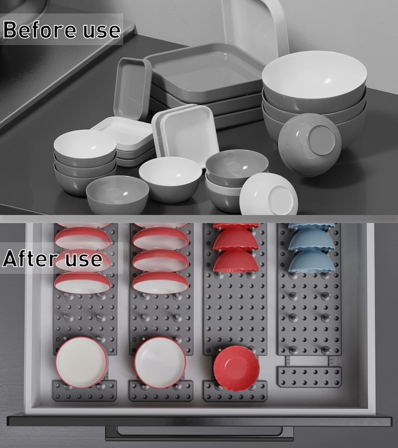 Kitchen Cupboard Organization Drawer Organizer, Pegboard Tray
