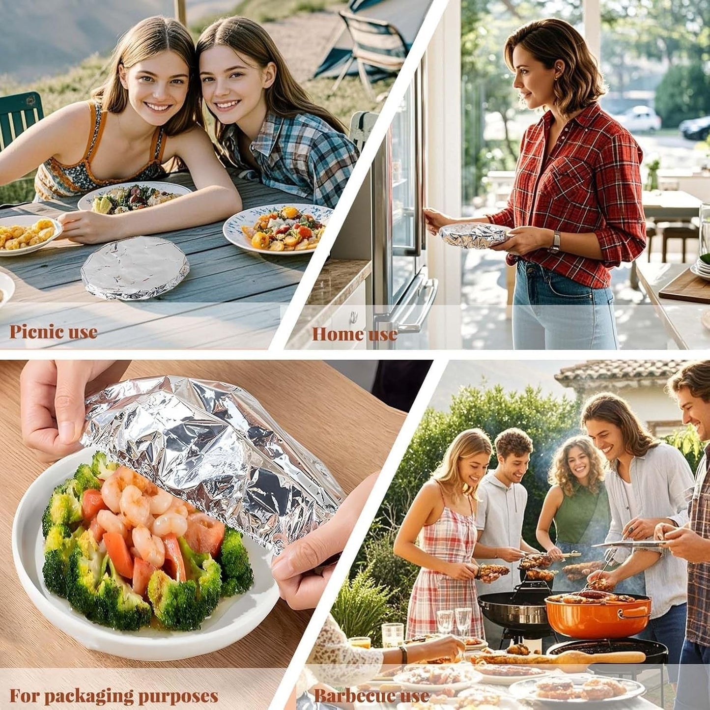Food Cover Aluminum Foil - Pack of 10