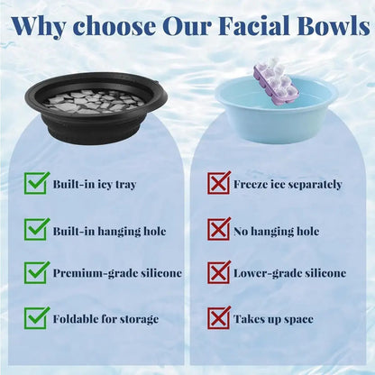 Collapsible Silicone Facial Ice Bath Bowl