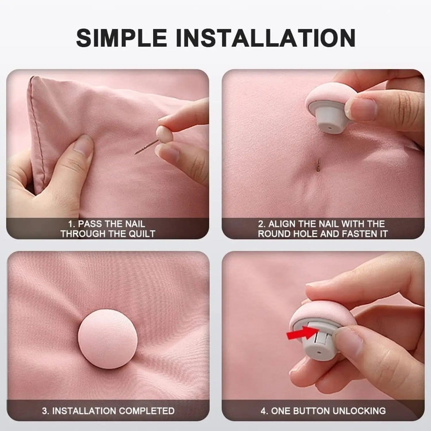 Mushroom Shape Quilt Bedsheet Fixing Clips Pack of 6