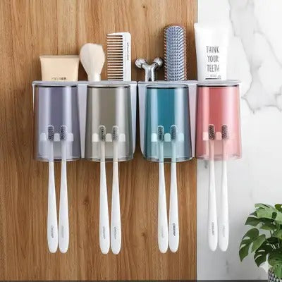Toothbrush Holder Wall Mounted 4CUP