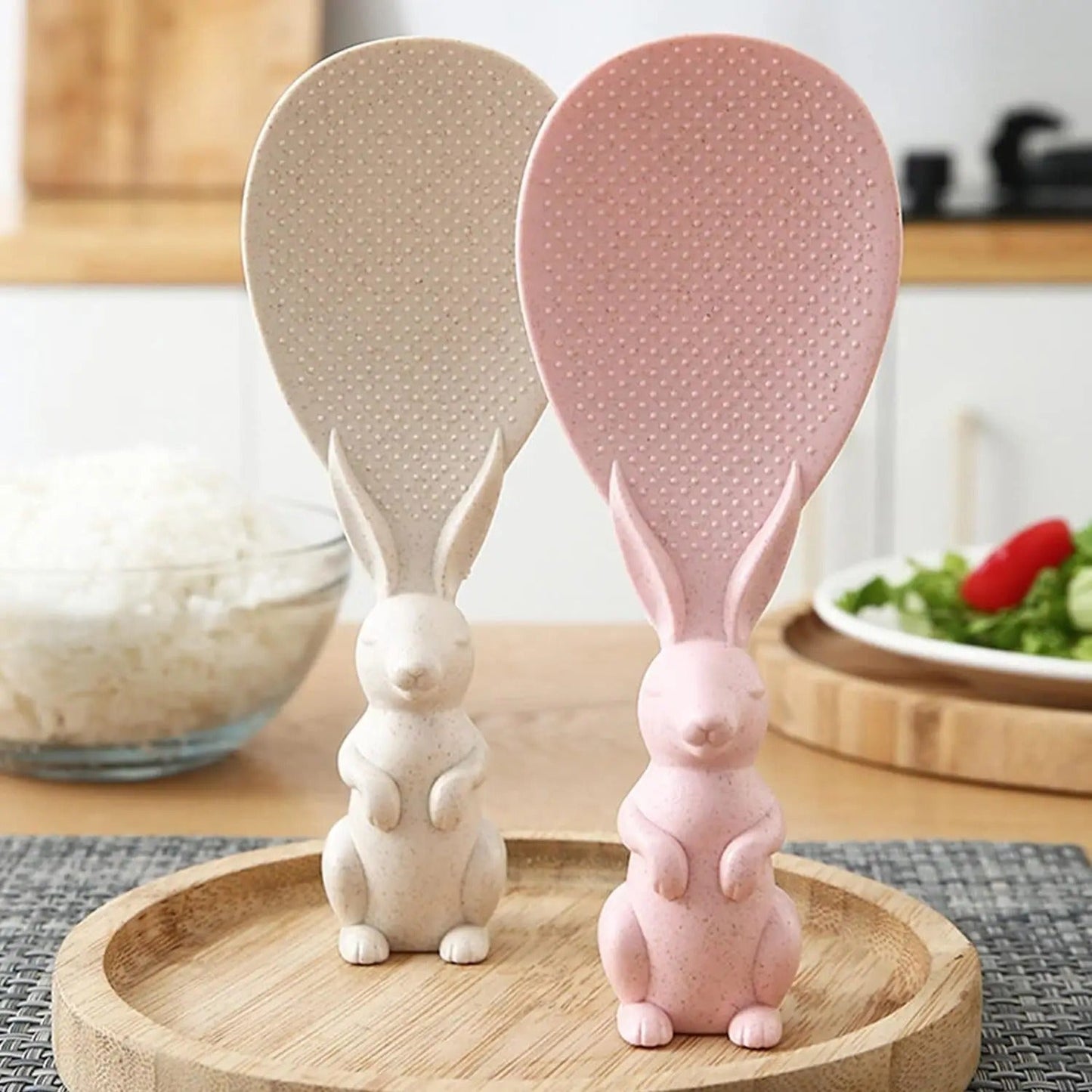 Rabbit Standing Non-stick Rice Spoon in Assorted Color - Pack of 2