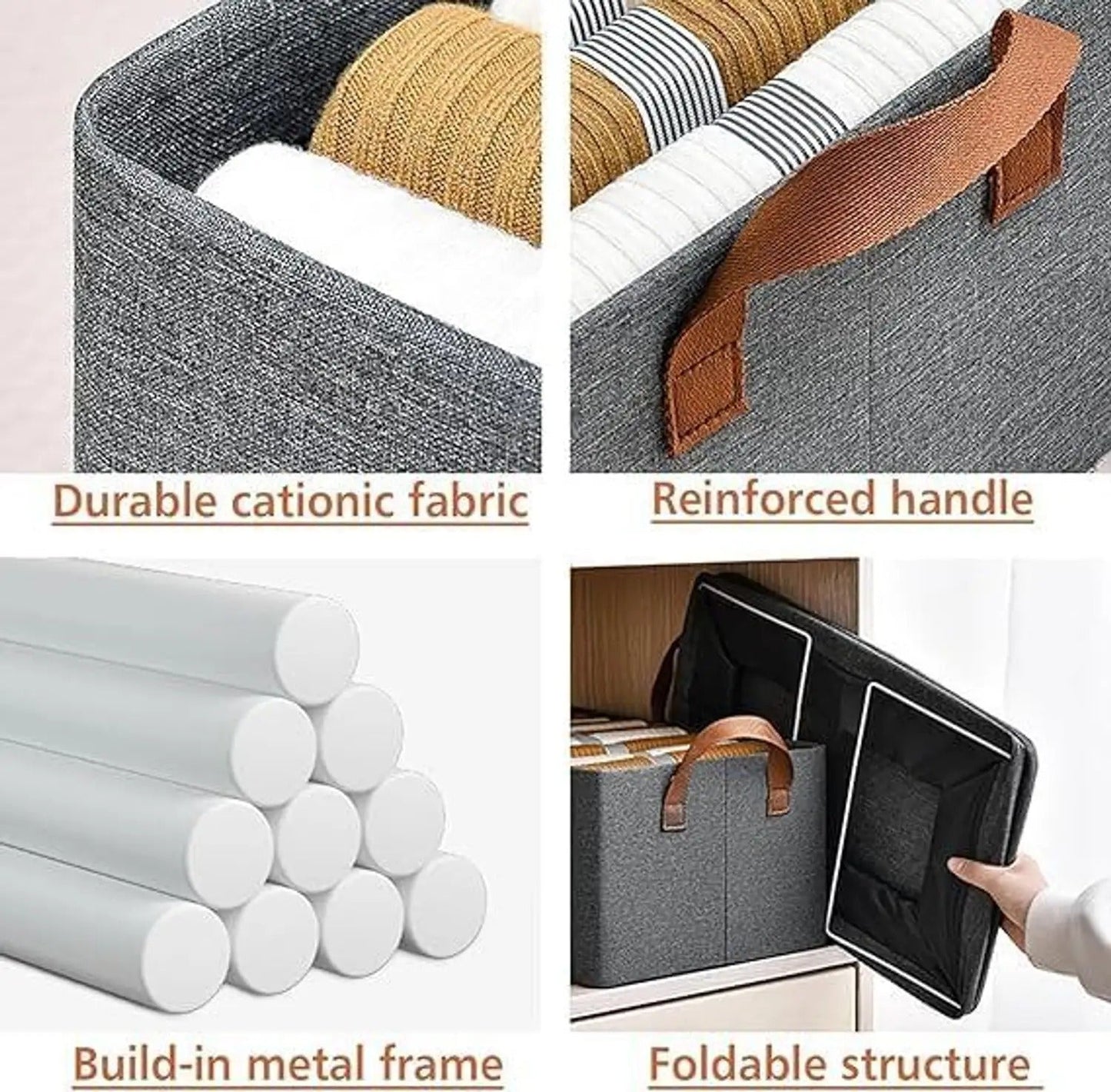 Foldable Cloth Storage Basket - Pack of 2