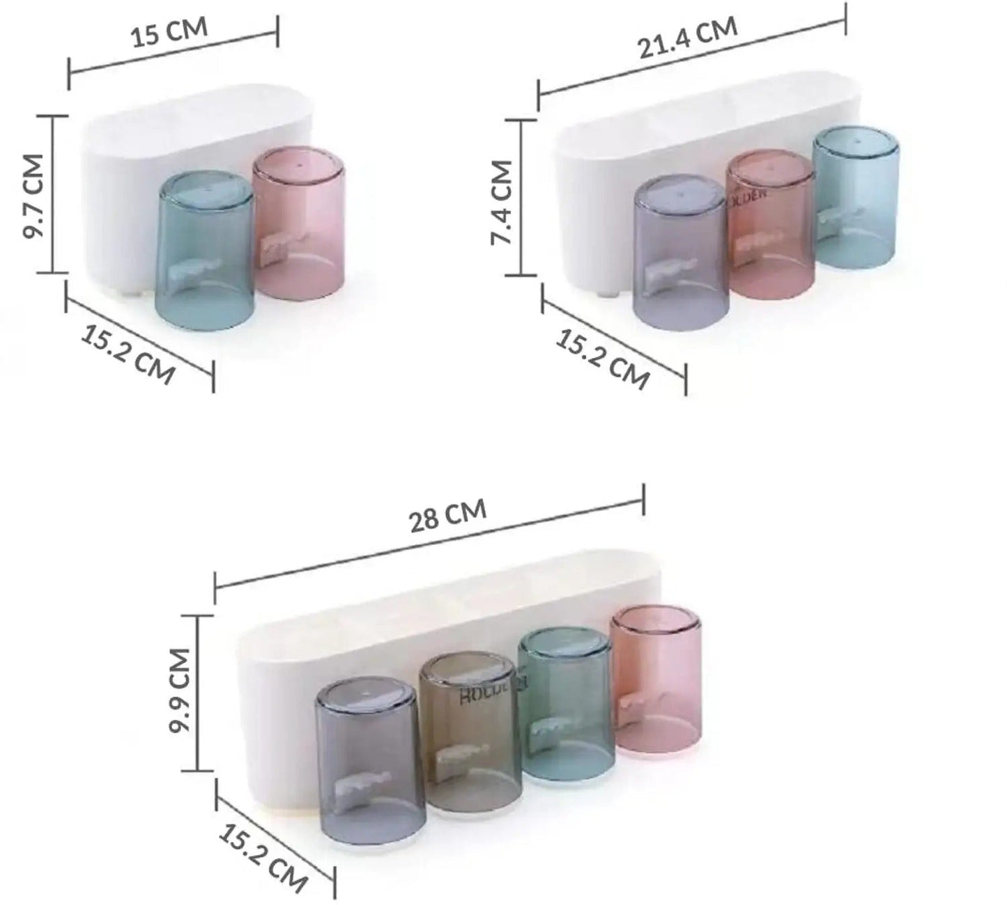 Toothbrush Holder Wall Mounted 4CUP