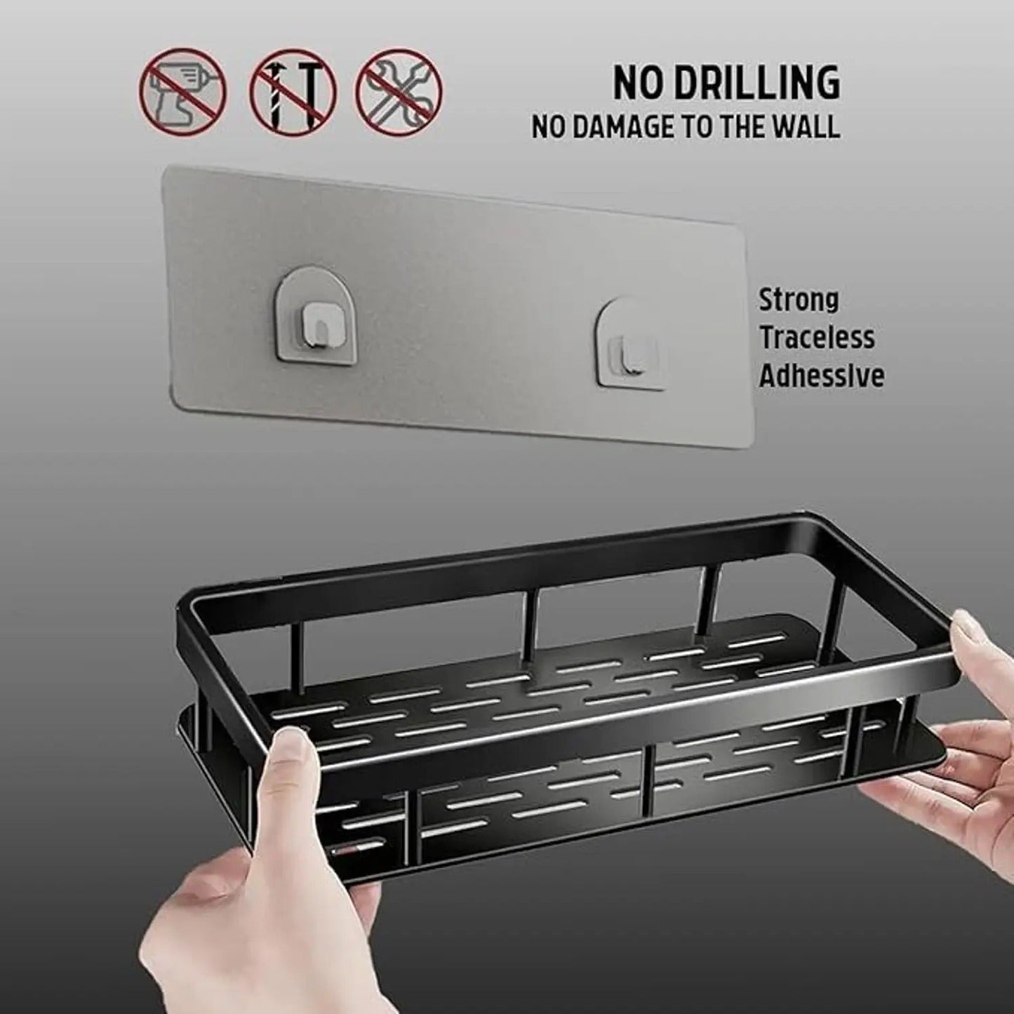 Adhesive Bathroom Shelf for Wall - Pack of 2