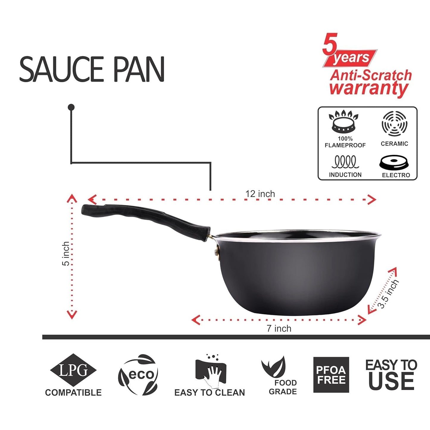 Iron Tadka Pan 0.5 LTR Strong Grip Handle