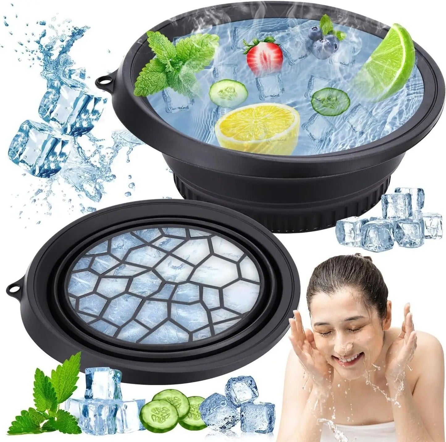 Collapsible Silicone Facial Ice Bath Bowl