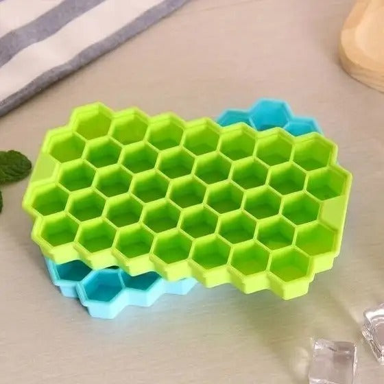 Ice Cube Tray Flexible Silicone Honeycomb - Pack of 3