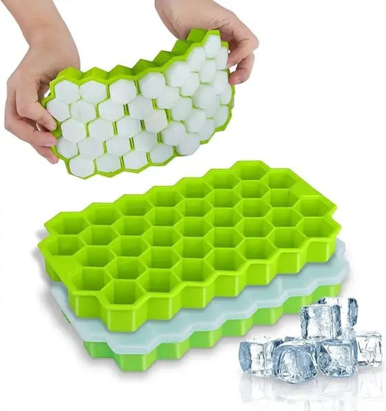 Ice Cube Tray Flexible Silicone Honeycomb - Pack of 3