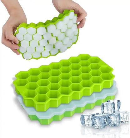 Ice Cube Tray Flexible Silicone Honeycomb - Pack of 3