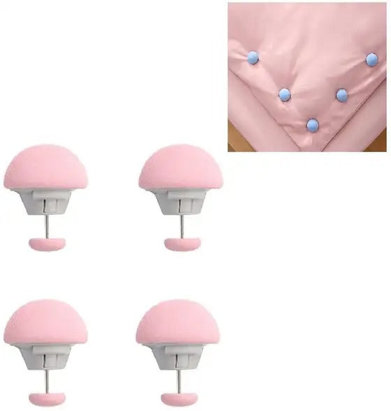 Mushroom Shape Quilt Bedsheet Fixing Clips Pack of 6
