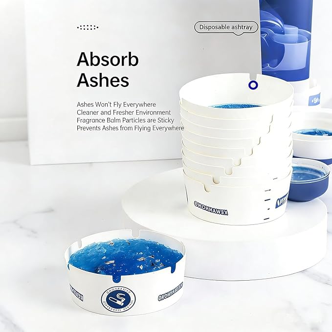 Portable Disposable Foam Ashtray with Absorbent Foam Gel pack of 1(5pcs)