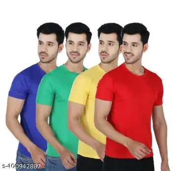 Men's T-Shirts - Pack of 4 (Assorted Colors)