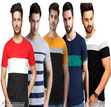 Men's T-Shirts - Pack of 5 (Assorted Colors)