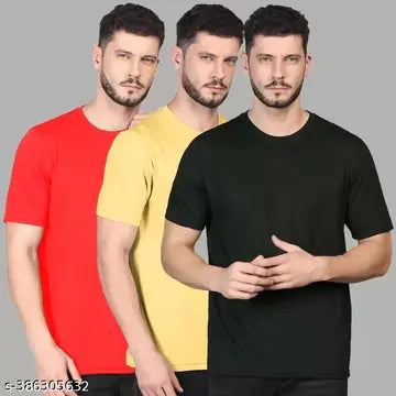 Men's T-Shirts - Pack of 3 (Assorted Colors)