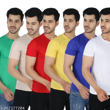 Men's T-Shirts - Pack of 6 (Assorted Colors)