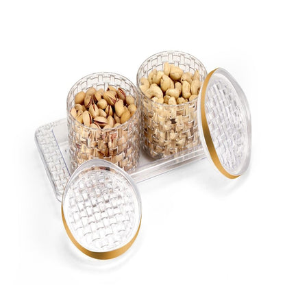Airtight Dry Fruit Containers with Lid & Serving Tray