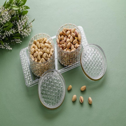Airtight Dry Fruit Containers with Lid & Serving Tray