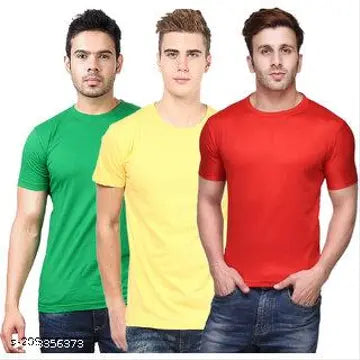 Stylish Men's T-Shirts - Pack of 3 (Assorted Colors)