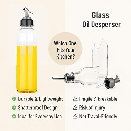 Spill-Proof Transparent Cooking Oil bottle 500ml each(pack of2)