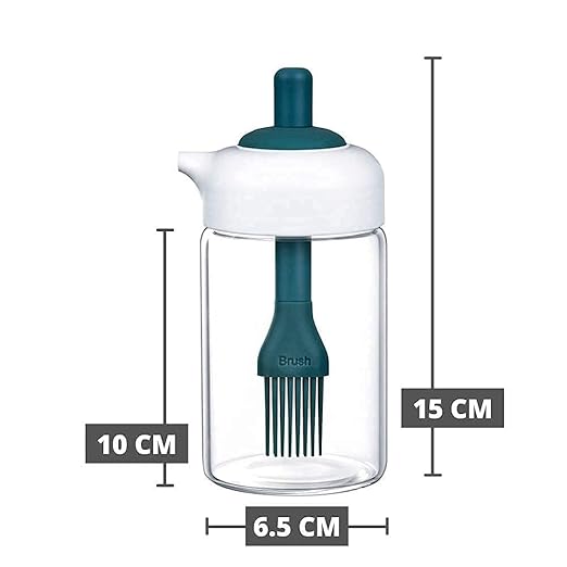 2 In 1 Glass Oil Dispenser Bottle With Silicone Oil Brush