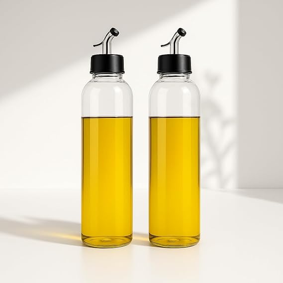 Spill-Proof Transparent Cooking Oil bottle 500ml each(pack of2)