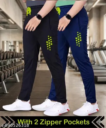 Polyester Men's Track Pants - Pack of 2