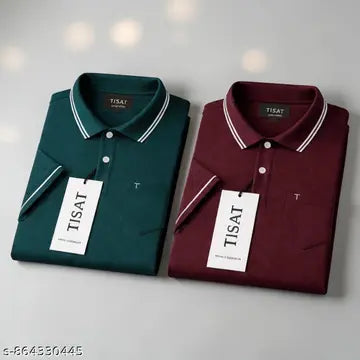 Cotton Men's T-Shirts - Pack of 2 (Assorted Colors)