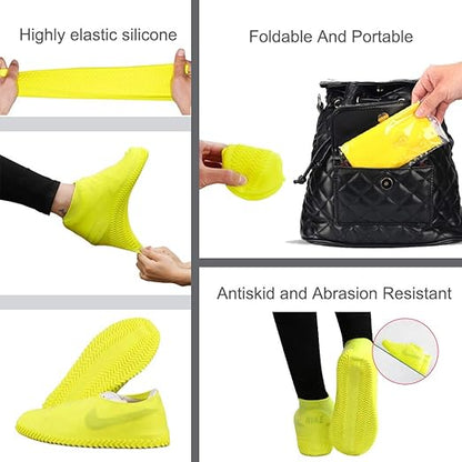 2 Pairs Reusable Silicone Shoe Covers – Anti-Slip & Water-Resistant