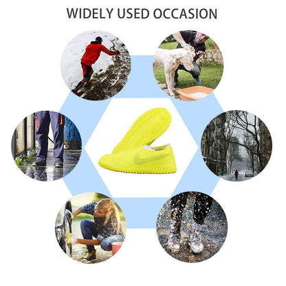 2 Pairs Reusable Silicone Shoe Covers – Anti-Slip & Water-Resistant