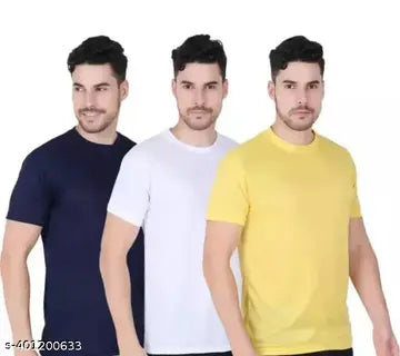 Men's T-Shirts - Pack of 3 (Assorted Colors)