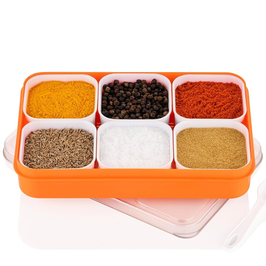 6-in-1 Masala Box for Kitchen with spoon