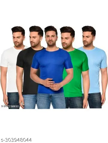 Men's T-Shirts - Pack of 5 (Assorted Colors)