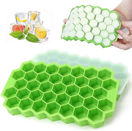 Ice Cube Tray Flexible Silicone Honeycomb - Pack of 3